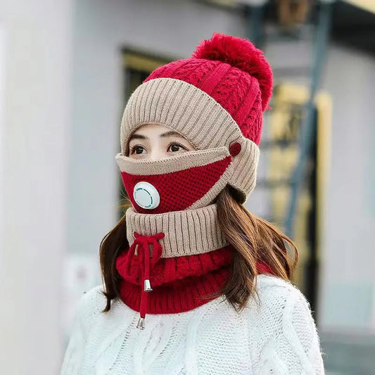 KNITTED BEANIE CAP WARMER